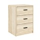 image 2 of Oak 3-Drawer Bedside Table Black | Accent Colour: Black