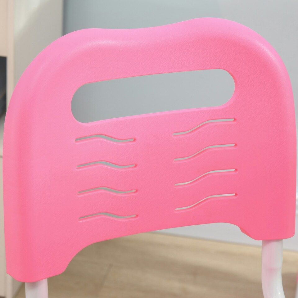 image 1 of HOMCOM Kids Desk and Chair Set w/ Drawer, Pen Slot Hook - Pink