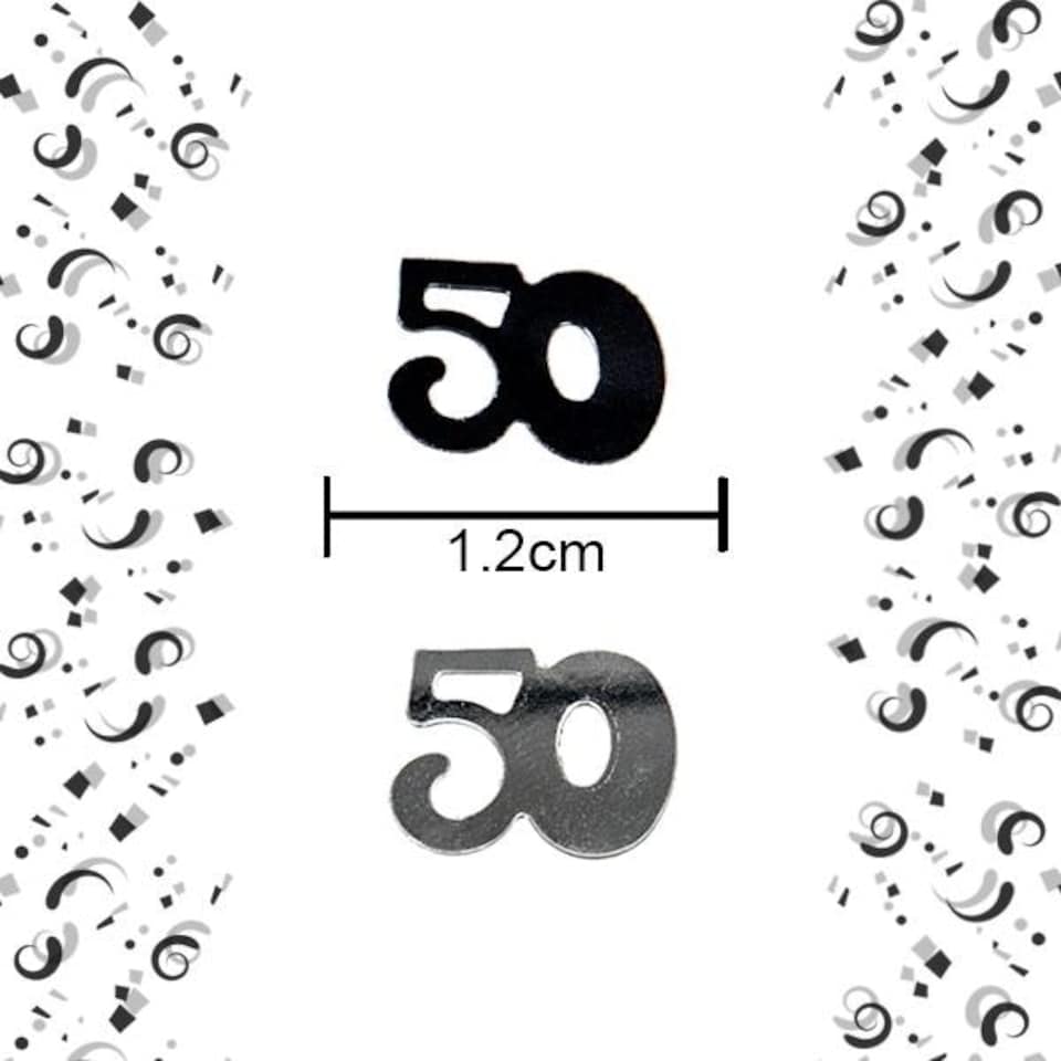 image 1 of 4 x 14g 50th Black Happy Birthday Confetti