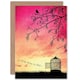 image 1 of Note to Say Bird Cage Pink Sunset Freedom Thinking Of You Card