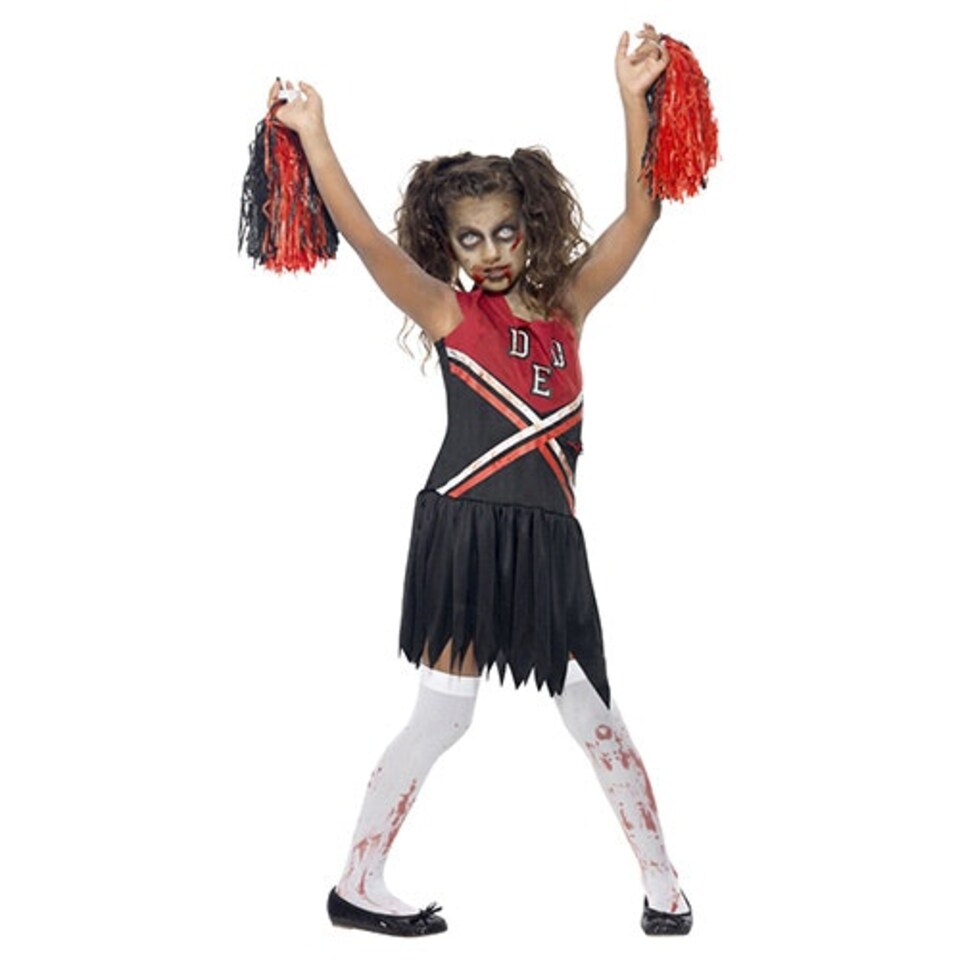 image 1 of Zombie Cheerleader Fancy Dress Halloween Costume Tween - Age 12+