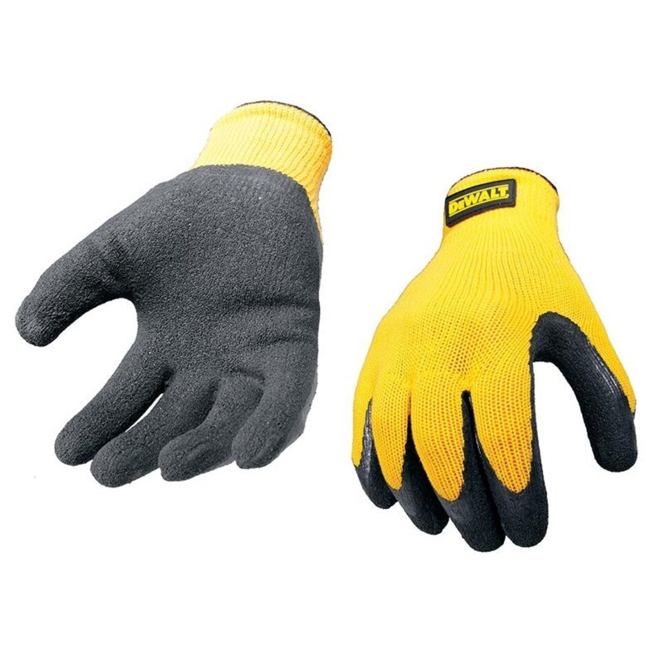 Dewalt Power Tools Yellow Knit Back Latex Gloves - Large - Multi Colour - Large Multi | Large