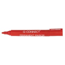 Q-Connect Permanent Marker Pen Bullet Tip Red (Pack of 10) KF26047