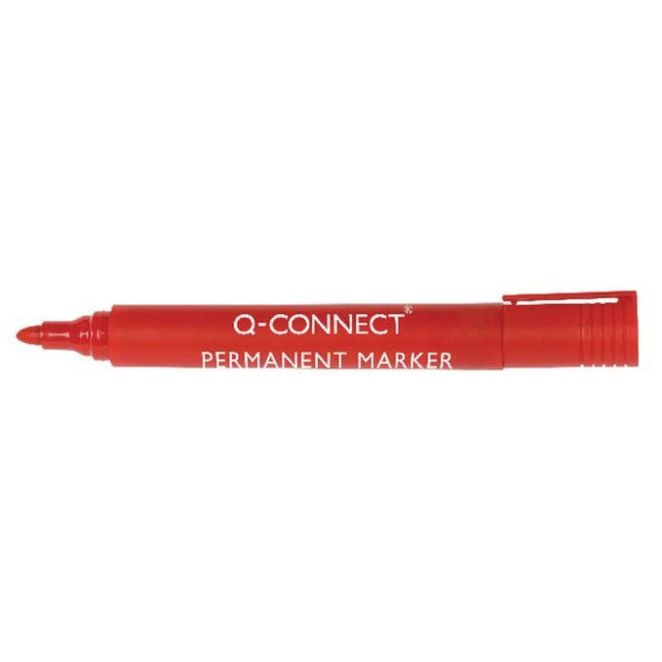 image 1 of Q-Connect Permanent Marker Pen Bullet Tip Red (Pack of 10) KF26047