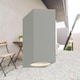 image 3 of Set of 2 Falmouth - Grey Up Down Outdoor IP44 Wall Lights | Grey | Clear | 2