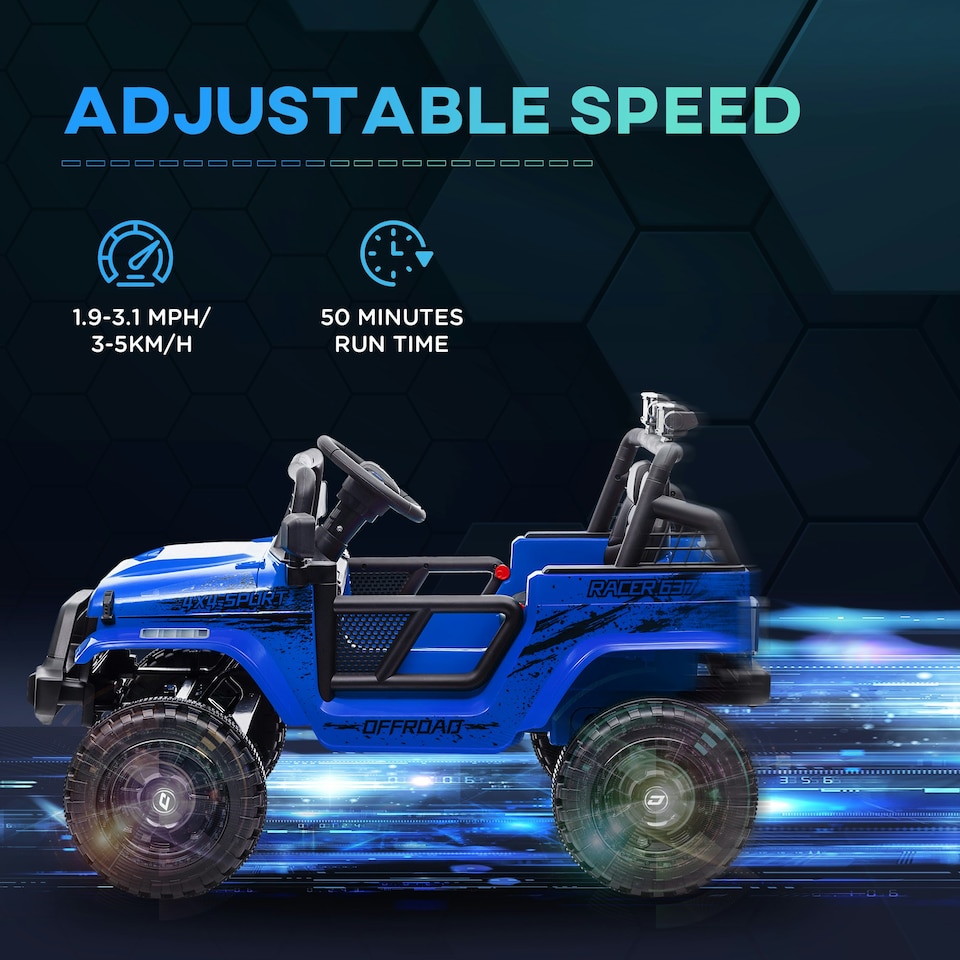 image 1 of AIYAPLAY Kids Ride On Car, 12V Electric Truck w/ Suspension, Blue