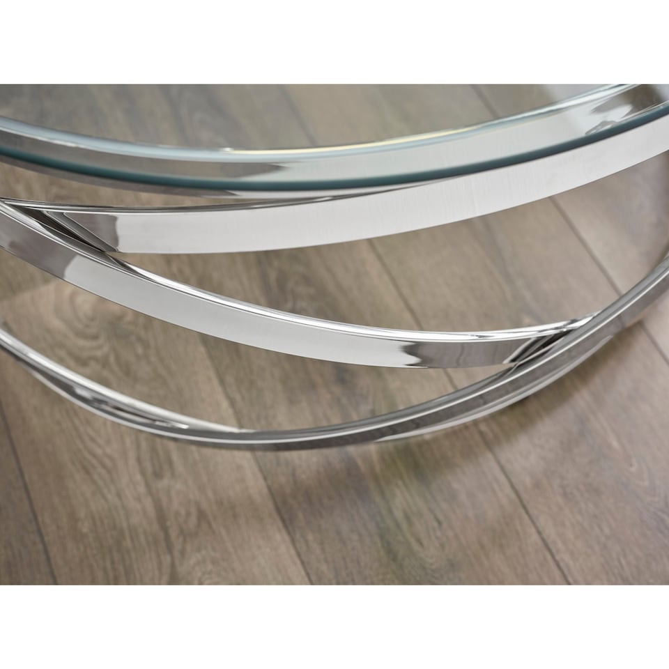 image 1 of Viennese Coffee Table in Silver and Clear