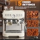 image 3 of HOMCOM Espresso Machine, Bean Grinder & Steam Wand, 15 Bar Pressure