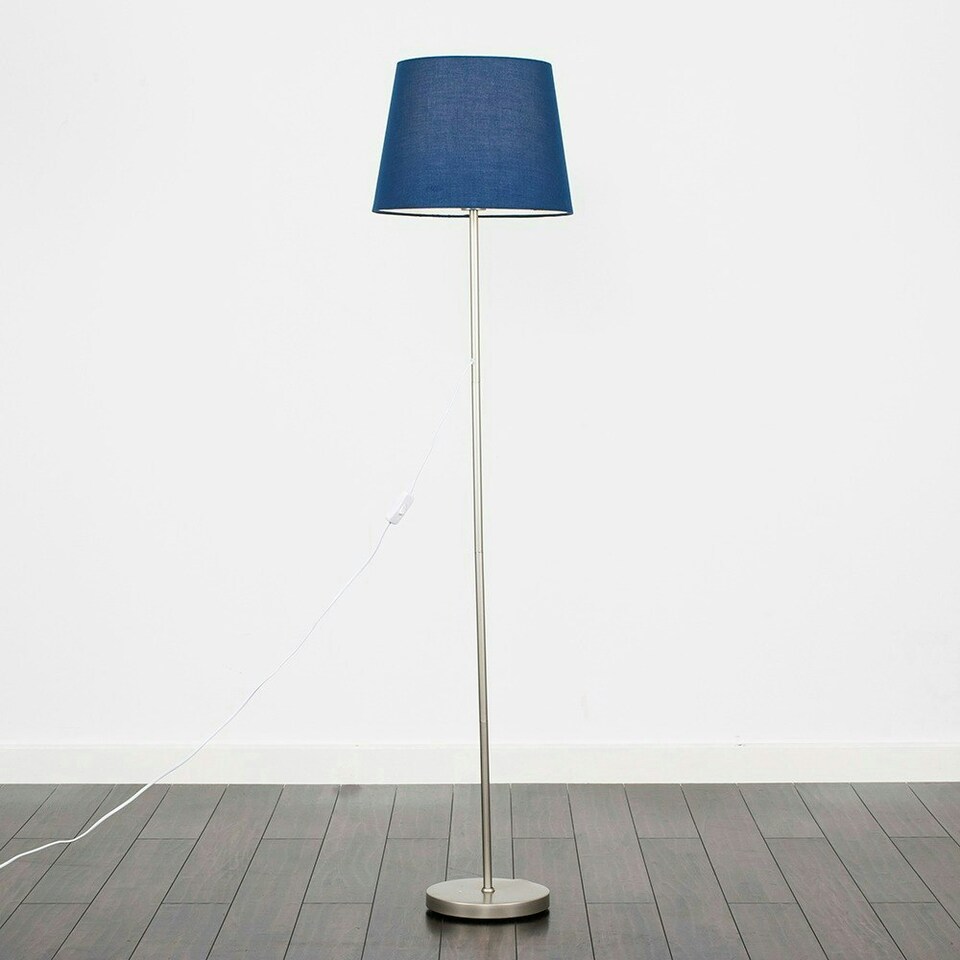 image 1 of ValueLights Brushed Chrome Floor Lamp