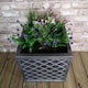 image 3 of Large Lazio Square Grey Pewter Garden Planter 39cm H x 39cm  W | Grey | Grey