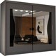image 1 of Modern Sliding Wardrobe 203cm with Wavy Mirror Design | White, Black, Grey, Oak Finish Grey | Grey203cm