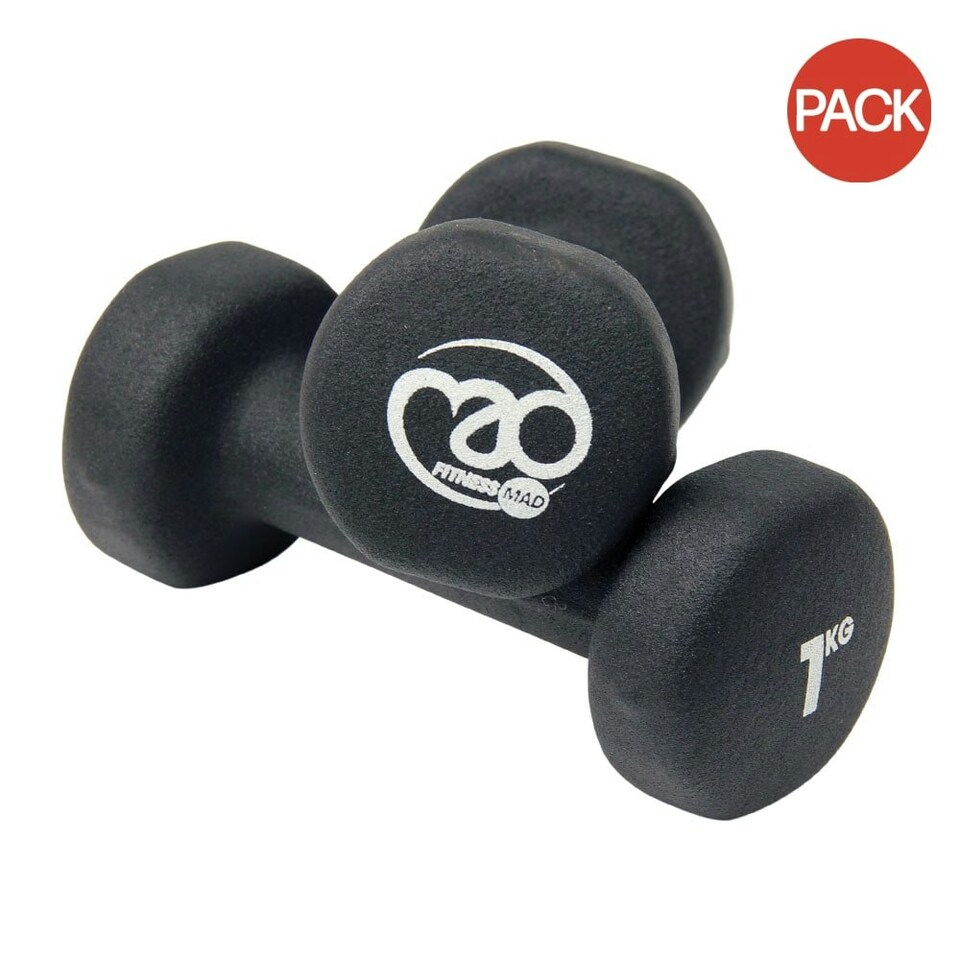 Fitness Mad Dumbell Set (Pack Of 2) - Black - 5kg