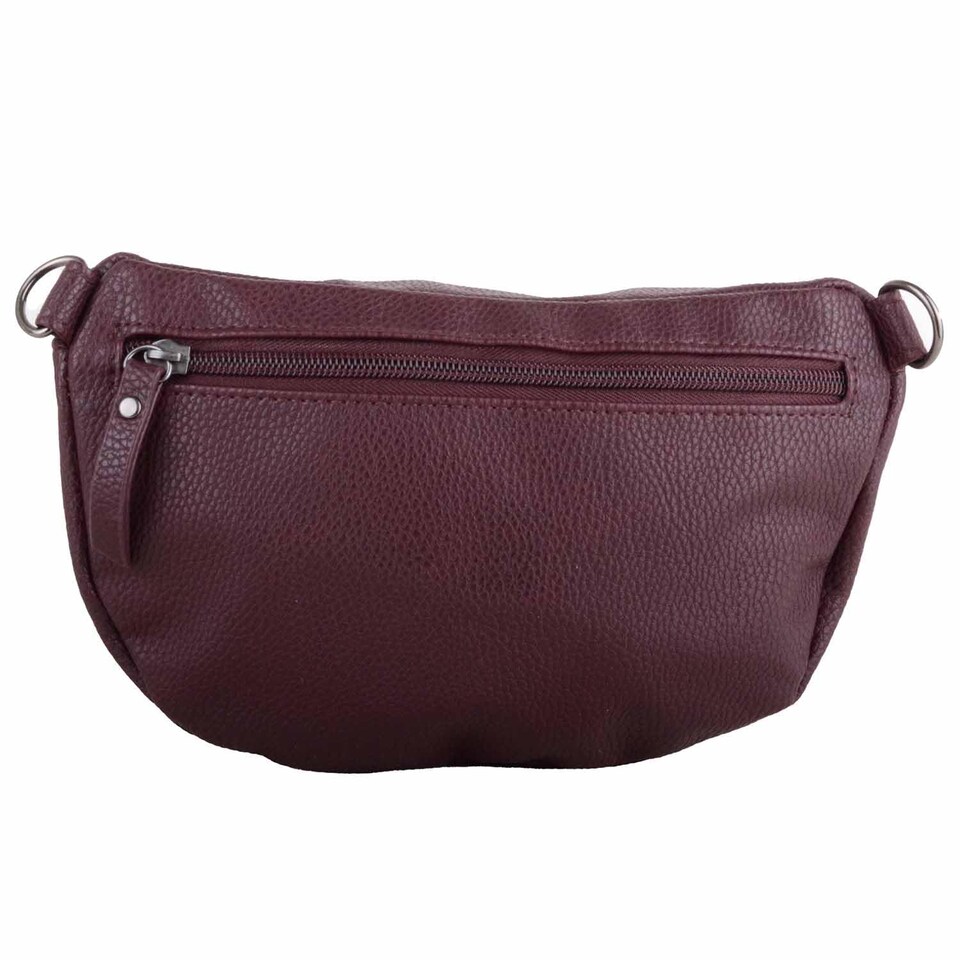 image 1 of Lorenz Womens Grained PU Leather Bumbag Waist Clutch Bag with Detachable Strap | Red | Burgundy