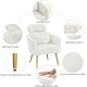 image 5 of Yaheetech Boucle Barrel Accent Chair with Adjustable Headrest and Lumbar Pillow White