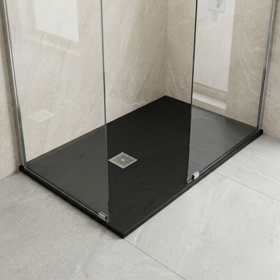 image 1 of Balterley Premium Slimline Rectangular Shower Tray | Black | Black Slate | 1