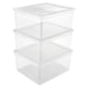 image 1 of Keeeper Set of 3 Storage Boxes 18 Litre with Lid and Air Control System - Transparent