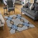 image 2 of Abstract geometric roughly hatched shapes colored with hand drawn brush stokes (Rug) Multi | Large: 140x200cm