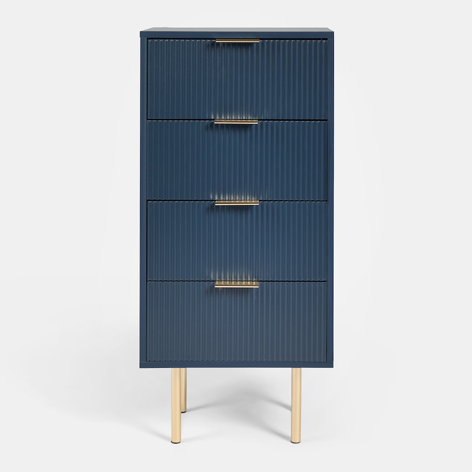 image 1 of OHS Ribbed 4-Drawer Unit Engineered Wood Cabinet Storage