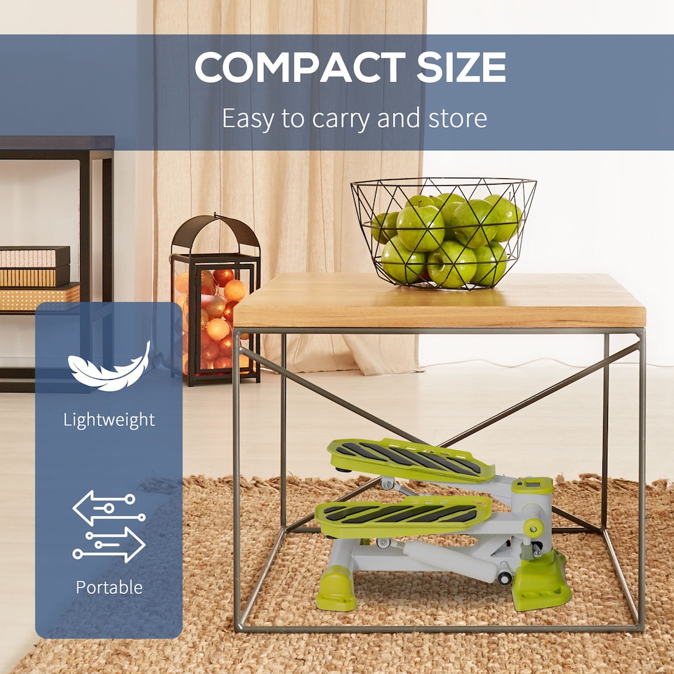 image 1 of HOMCOM Portable Mini Stepper Step Machine for Home Gym Office Exercise Workout