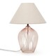 image 1 of ValueLights Olivet Pink Glass Table Lamp Natural Taper Shade