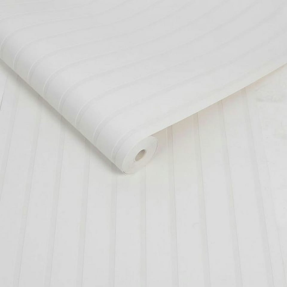 image 1 of Graham & Brown Super Fresco Wood Slats Textured Wallpaper - White - One Size White
