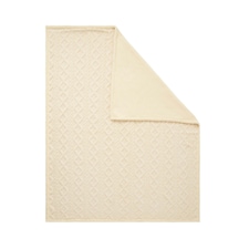 BHS Cable Knit Throw with Sherpa Backing, Cream