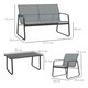 image 4 of Outsunny 4 Piece Garden Furniture Set Patio Sofa Set w/ Chairs, Glass Top Table 