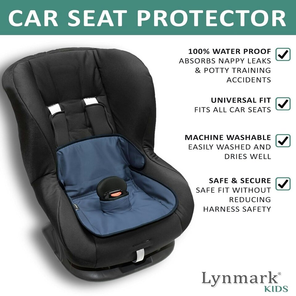 image 1 of Lynmark® Potty Training Car Seat Protector Cover for Spills, Nappy Leaks, and Accidents Blue | Navy | 1 pack
