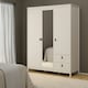 image 8 of Barcelona Wardrobe with 2 Doors + 1 Mirror Door + 2 Drawers in Cashmere Cream