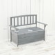image 7 of Outsunny Garden Storage Bench, 2 Seater Fir Wood Outdoor Bench, Dark Grey 