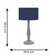 image 2 of ValueLights Victoria Grey Wood Traditional Stem Table Lamp with Navy Blue Fabric Drum Shade and LED Bulb
