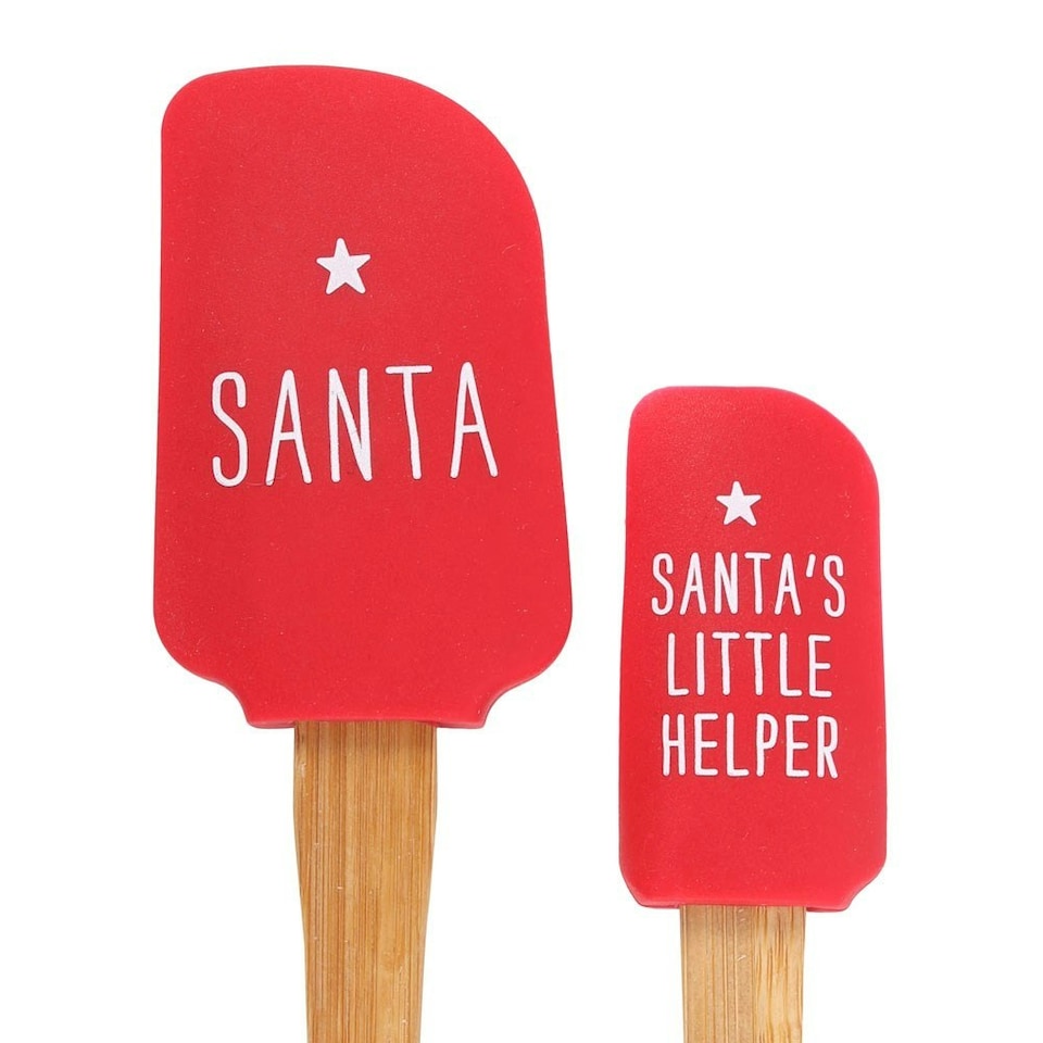 image 1 of Something Different Santa´s Helper Bamboo Christmas Spatula (Pack of 2) - Red/Natural - One Size