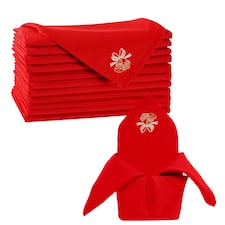 1pc Christmas Table Napkin Set with Festive Jingle Bell Embroidery - 20 Inch