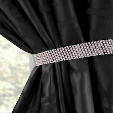 Intimates Diamante Strip Curtain Tieback Pair Pink | Blush Pink