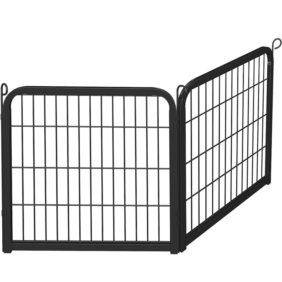 image 1 of Yaheetech 2 Metal Dog Playpen Panels, 60 × 60.5 cm Black