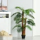 image 7 of Outsunny 120cm/4FT Artificial Palm Tree Decorative Plant w/19 Leaves Pot