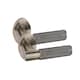 image 2 of Golden Grace Straight T-Bar Knurled Door Handle Set in Antique Brass with Hinges and Mortise Lock Bronze