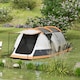 image 2 of Outsunny Tunnel Tent with Bedroom, Living Room and Porch for 3-4 Man, Green
