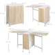 image 3 of HOMCOM Folding Dining Table for 4 People, 169 cm Drop Leaf Table with Storage Shelves for Small Spaces, Kitchen, Dining Room, Oak & White