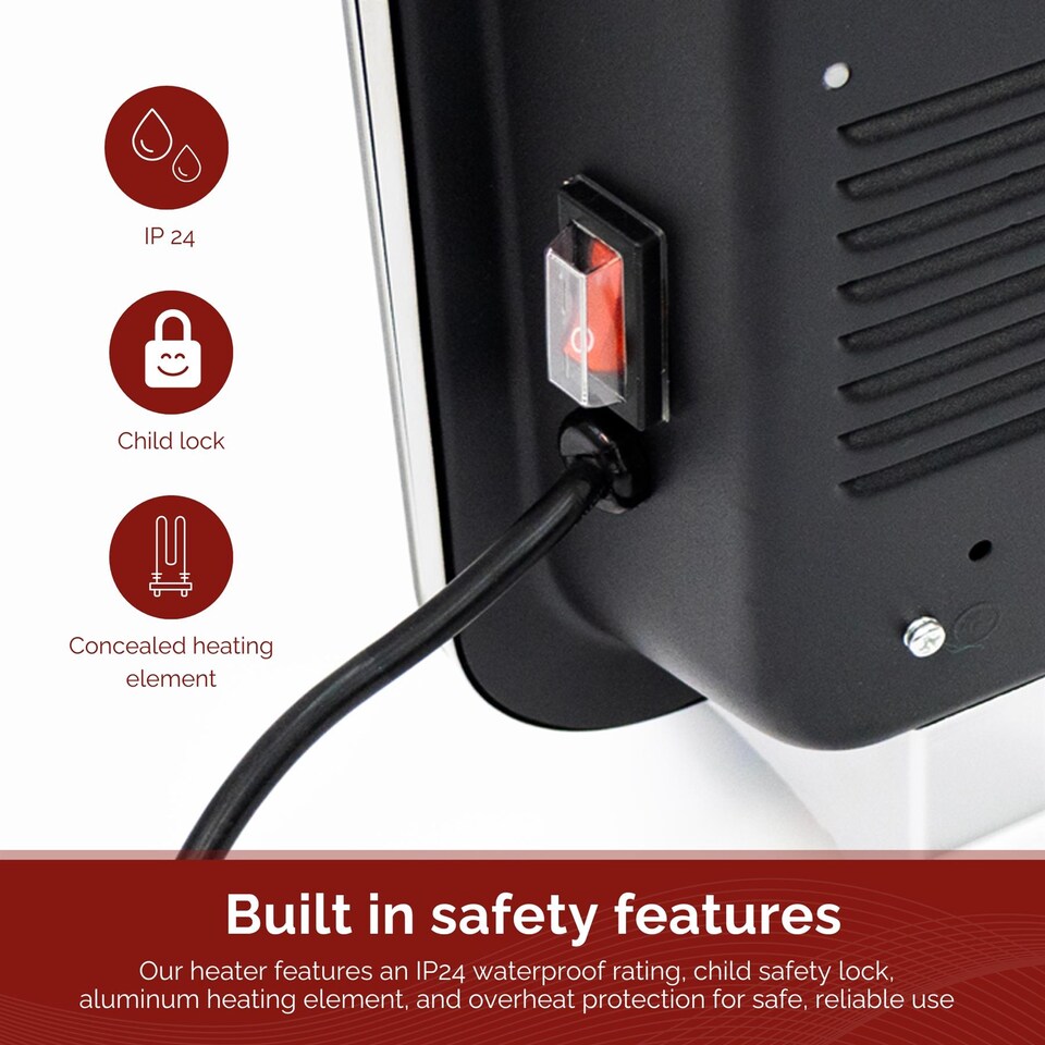 image 1 of Rediffusion Smart Glass Panel Heater 1500W Black