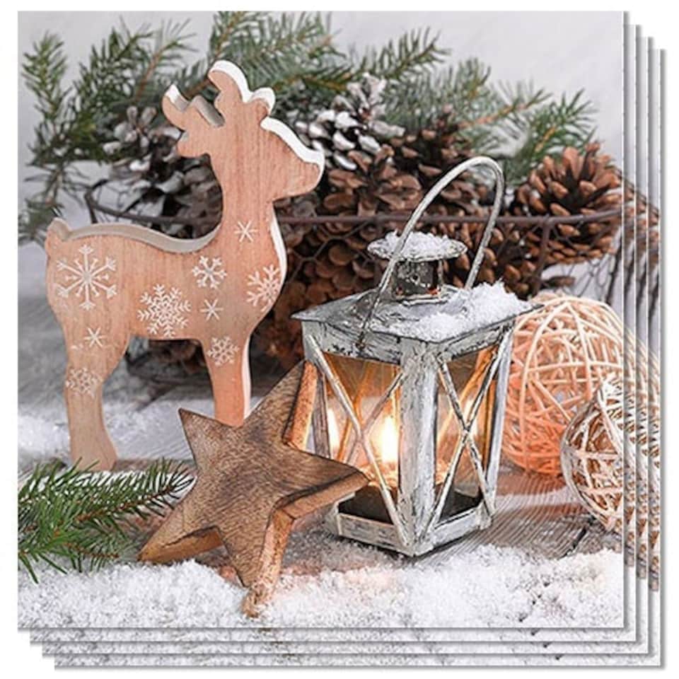 Winter Time Christmas Premium Decoupage Luncheon Napkins 3 Ply 33cm - Pack of 20