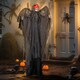 image 2 of HOMCOM 195cm 77 Winged Grim Reaper Outdoor Halloween Decoration, Halloween Animatronic with Sound Activated, Light Up Eyes, Sound Effects, Animated Prop for Haunted House