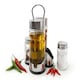 image 1 of GEEZY 4 Piece Glass Cruet Set and Condiment Dispenser With Stand 20.5cm