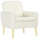 image 1 of HOMCOM Modern Accent Chair with Wood Legs, Wide Seat, Cream
