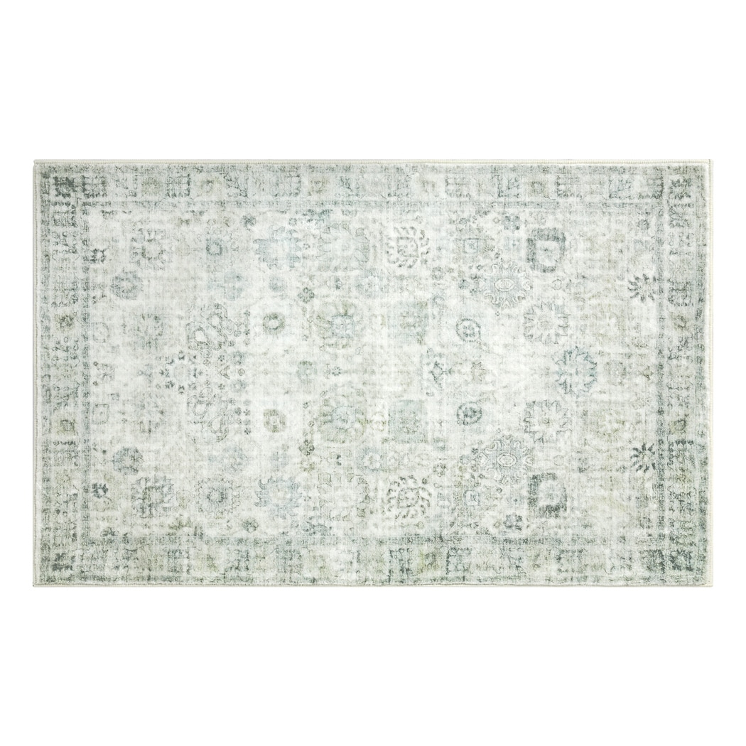 Marlow Washable Floor Rug Non Slip Living Room Hallway Carpet | Blue