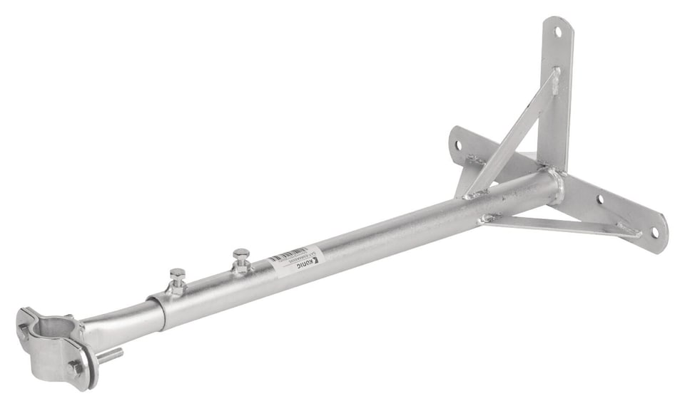 image 1 of Nedis Steel TV Aerial Mast Pole Wall Facia Loft Mount Adjustable 550mm 32-42mm