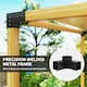 image 5 of Outsunny Pergola Kit with 3-Way Corner Brackets & Post Base for 92mm Lumber