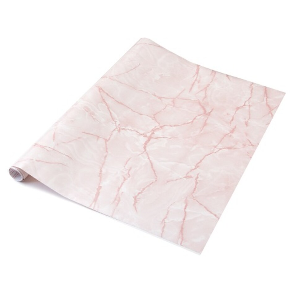 image 1 of Sticky Back Plastic Marble Pink Kitchen Self-adhesive Vinyl Wrap for Cupboards, Doors and Worktops 67.5cm x 2m (7 rolls) - d-c-fix