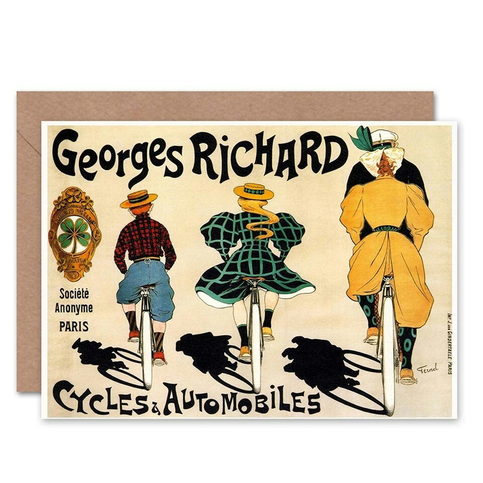 image 1 of Ad Vintage Fernel Georges Richard Cycles Art Card