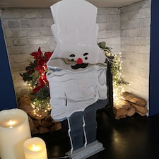 74cm LED Infinity Light Nutcracker - Red & White
